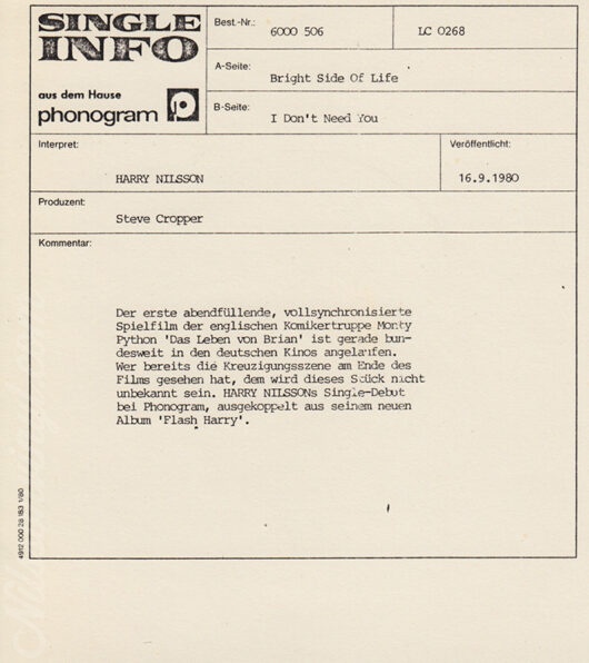 nilsson-bright-side-of-life-germany-insert